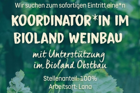 Weinbauberatung mit Unterstützung Obstbau von Bioland gesucht